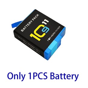 고프로 히어로 11 10 9 용 리튬 이온 배터리 팩 모션 카메라 보관 충전식 2000mAh, 06 1PCS Battey