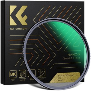 K&F CONCEPT NANO-X 슬림 블랙미스트 1/4 카메라 필터, 37mm