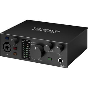 E1X2 OTG USB 오디오 인터페이스 XLR 마이크 프리앰프 48V 팬텀 파워 24비트/192kHz 8DAW/6 루프백 채널 PC 모바일 레코딩 듀얼 라이브스트림 제로 레이, E1x2 OTG-Black