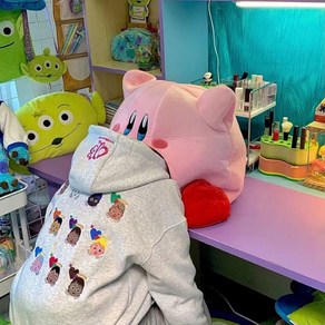 별의 커비 메타나이트 웨이들디 몰포나이트 디디디대왕 대형 인형 키링 굿즈 만화 귀여운 겐가 엘프 수면 베개 이중 목적 낮잠 담요 장난감 슈퍼 소프트 큰 입 주변 선물, [01] Sta Kiby Headset, 1개