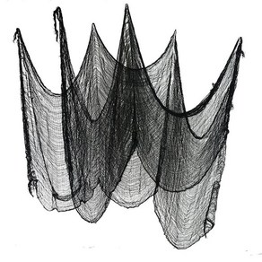 블랙 할로윈 거즈 소름 끼치는 천 그물 스파이더 웹 장식 공포, 1.mesh, 1개, A.76cm X 183cm