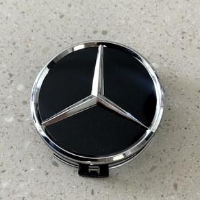 BENZ 벤츠 휠캡 삼각별 블랙 75mm 클립형 1대분 4개세트, 4개