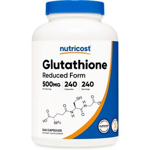 Nuticost 뉴트리코스트 글루타치온 L Glutathione 500mg 240캡슐, 2개, 240정