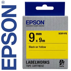 *정품* [ EPSON ] 라벨테이프, SC9Y(노랑바탕/검정글씨/폭9mm), 1개