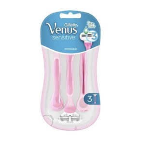 Gillette 질레트 여성용 비너스 센서티브 일회용 면도기 3개입 Venus Sensitive Disposable Razos, 1개