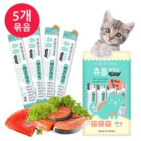 고양이 짜먹는 마약간식 츄릅 참치+연어 60g x5개