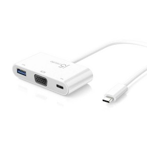 이지넷유비쿼터스 JCA378 USB Type-C to VGA & USB 3.0 with Powe Delivey, 1개