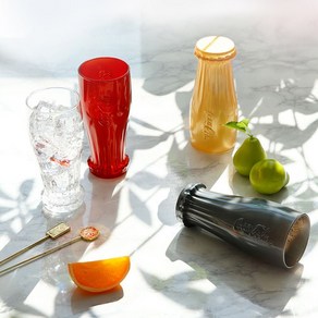 [루미낙] 코카콜라 캡스 유리컵 4colo - 보틀 디자인 350ml, 투명, 1개