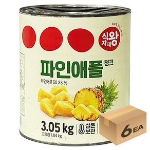 1박스) 식자재왕 업소용 대용량 파인애플 청크 3.05kg x 6개입, 6개