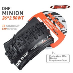 MAXXIS MINION DHF DHR 자전거 타이어 TR 26 27.5 튜브리스 레디 폴딩 타이어 26 2.3 26 2.4 27.5 2.4 2.5 2.6 2.8, DHF 26x2.5 엑소 TR, 1개