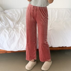 데이룸 여성 벨벳 와이드 밴딩 팬츠