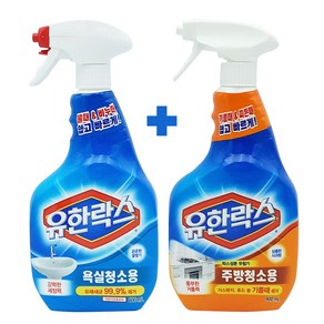 NEW 유한락스 욕실청소용+주방청소용 세정제, 2개, 600ml