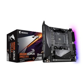 GIGABYTE B550I AORUS 프로 AX 게이밍 마더보드 (AM4 AMD/B550/Mini-Itx/듀얼 M.2/SATA 6Gb/s/USB 3.2 Gen 1/WiFi 6/2., 1개