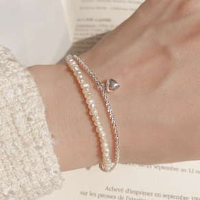 담수진주 하트 팬던트 팔찌 heart pearl bracelet