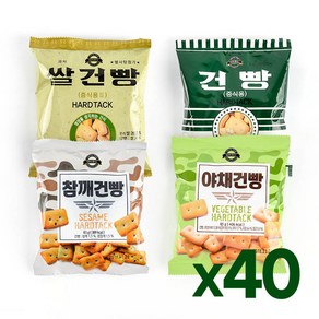 [상일식품] 군용 혼합건빵 (쌀+밀+참깨+야채) 40봉 / 군용4종 / 2025년 정품 군용건빵 / 전투식량 / 비상식량, 40개, 65g