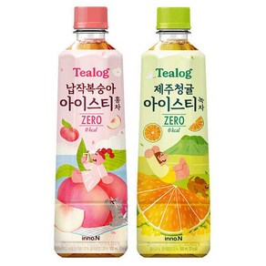 티로그 아이스티 500ml (납작복숭아홍차x10개 + 제주청귤x10개) / 제로칼로리, 상세 설명 참조, 1개