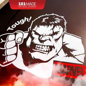 스티커101 자동차스티커 헐크 THE HULK 터프가이 캐릭터 주문제작 반사지, 화이트, 1개