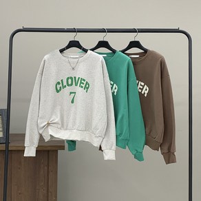행복여 크로 넘버 레터링 루즈핏 맨투맨 티셔츠