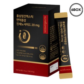 100% 국내산 6년근 홍삼 식약처인증 홍삼정 진액 스틱 진세노사이드 20mg 사은품증정, 150g, 6개