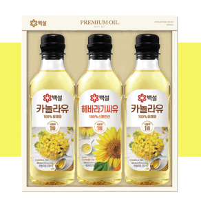 백설 프리미엄 오일선물세트 14호 쇼핑백 포함, 500ml, 3개