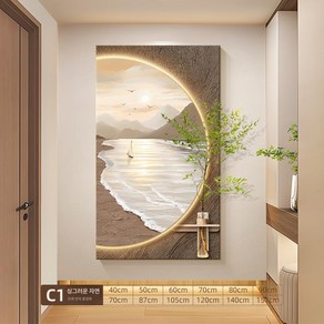 화분 액자조명 조화 인테리어 LED 벽장식 복도 카페, C1, 40x70, 사암 무등