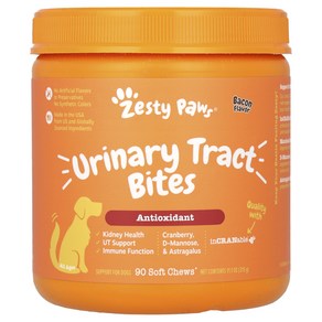 Zesty Paws 고관절 및 관절 바이트 반려견용 모든 연령 베이컨 소프트츄 90개 315g(11.1oz)