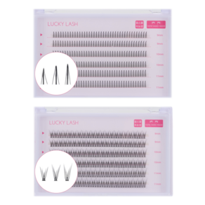 엘스몰 6줄대용량 속눈썹 부분 인조 가닥속눈썹 아이래쉬 아이돌속눈썹 2종세트, A형9/10/11mm+V형9/10/11mm(총480모), 1세트