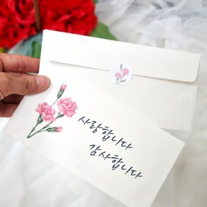 카네이션 용돈 봉투 현금봉투 4장+스티커 4개, 1SET