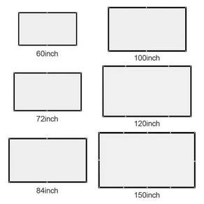 휴대용 스크린 169 홈 시네마 극장 영화 프로젝터 고밀도 야외 캠프 60 인치 72 84 100 120150, 1) 60 inch
