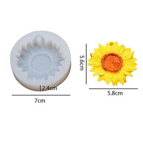 양초만들기 퐁당 초콜릿 캔디 케이크용 실리콘 몰드 촛불 장식 비누 꽃 수지 3D 데이지 해바라기 1 개