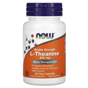 L-Theanine Double Stength 200mg 60 Veg Capsules, 1개, 60정