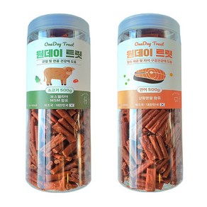 원데이트릿 강아지간식 져키 영양제 대용량 노즈워크 영양간식 원데이원테블렛, 1000g, 1개, 연어 + 황태