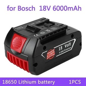 보쉬 충전식 배터리 백업 휴대용 교체 BAT609 표시등 3A 충전기 18V 6000mAh 6.0Ah 정품