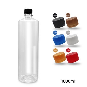 PET 일자페트 1000ml 기본캡-2개입 음료 페트병 투명, 일자페트 1000ml 기본캡-2개입-화이트캡, 2개