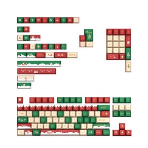 7U 2.25U의 기계식 키보드 ANSI 레이아웃을위한 축제 크리스마스 키 캡 세트