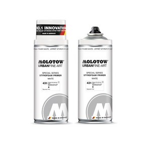 (모로토우) 스티로폼 프라이머 스프레이 락카 400ml MOLOTOW URBAN FINE ART STYROFOAM PRIMER, Styofoam pime White (431), 1개