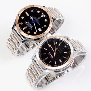 오르몽트 갤럭시워치4 클래식&워치4 유무광혼합콤비 메탈스트랩 46mm 42mm 44mm 40mm 호환 +공구, 로즈골드콤비, 워치4 클래식&워치4, 1개