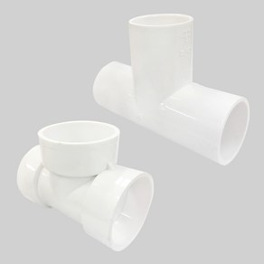 PVC T자 VG1 VG2 파이프 40mm 50mm 65mm 75mm 수도용 하수도 플라스틱 배관 부속 이음관