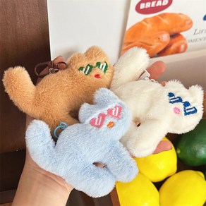 [당일출고] 고양이 야옹이 인형 귀여운인형 키링 인형고리 가방장식 우정선물 생일 친구선물 열쇠고리 키홀더 가방악세서리, 블루, 1개