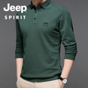 JEEP SPIRIT 남성 긴팔 카라 티셔츠 지프 넥 면 스판 남자 캐쥬얼 옷 9019