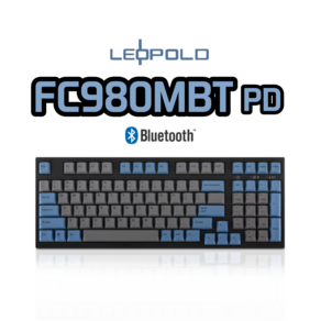 레오폴드 FC980MBT PD 그레이 블루 유/무선 기계식 키보드, 한글자판, 갈축