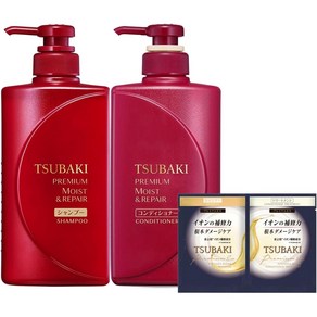 일본직발송 6. 츠바키 TSUBAKI(동백) 프리미엄 모이스트 샴푸 490ML+헤어 컨디셔너 490ML 세트 +덤 본체, 모이스트 AMP; 리페어, 모이스트 amp; 리페어, 490ml, 1개