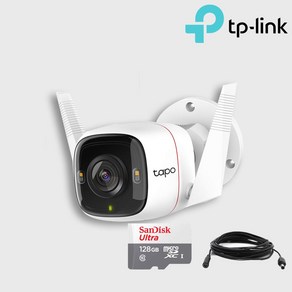 티피링크 Tapo C320WS 홈CCTV + mico SD 카드 128GB + 전원연장선 5M (실외 농막 공장 가게), 1개