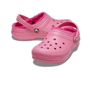 S마켓 NC고잔 CROCS 크록스 CLASSIC LINED CLOG K (207010-6VZ) 핑크 키즈 겨울 털 크록스