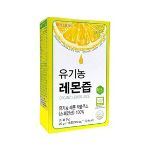 코오롱제약 유기농 레몬즙 100% NFC, 20g, 15개