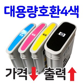 HP 대용량호환 잉크카트리지 K550 K5300 K5400DN K5400DTN K8600 K5456Z L7590 L7380, 1개, 대용량 호환 파랑잉크28ml