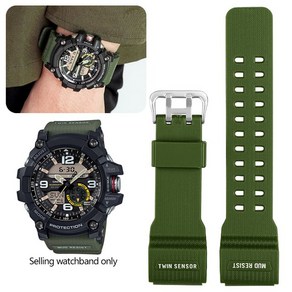 카시오 G-SHOCK 레진 실리콘 시계 밴드 머드 킹 GG-1000 GWG-100 GSG-100 고무 방수 스포츠 스트랩 팔찌, [04] Amy geen, 1개