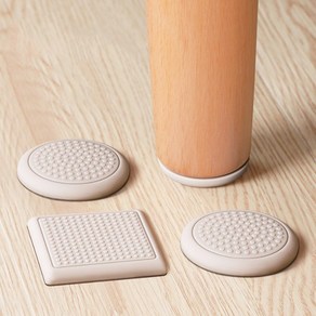 의자 소파 층간소음 접착식 방지 패드 긁힘방지 미끄럼 실리콘 패드, 베이지사각40mm, 1개