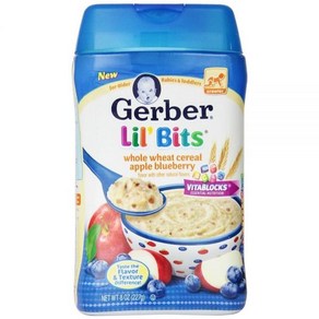 Gebe Lil Bits 통밀 애플 블루베리 베이비 시리얼 226.8g(8oz) 6개 팩