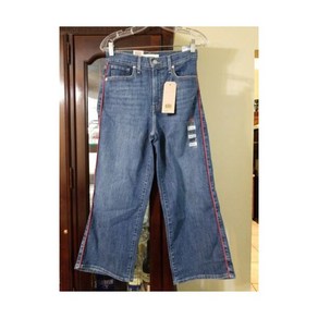 리바이스 27x25 Women's Mile High Copped Wide Leg Jeans